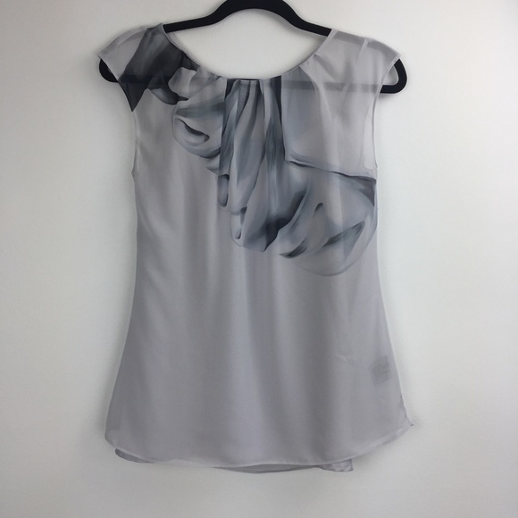 Worthington Sleeveless Top Womens Small Chiffon with Camisole Pleated Neck - Picture 1 of 7